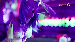 neon party gets wilder... girls fuckin and screamin with pleasure all over the place!