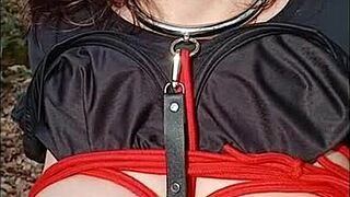 Look at this French amateur slave bound in Broceliande forest for total submission and doggystyle action.