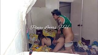 petite asian teen with small tits and big ass rides cowgirl in homemade creampie session after getting tipsy with her cute friend