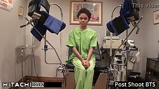 Watch this curly Latina freshman nurse Sandra Chappelle force a Hitachi orgasm on her patient in hospital solo scene 😏