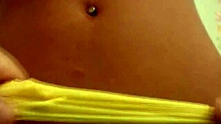 hey jenny welch teases in yellow pantyhose seducing that older guy stripping slow and sexy