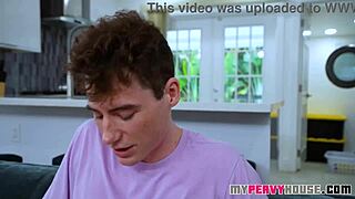 GIRL FINDS CONDOM in laundry and FITS IT ON COCK for reality sex