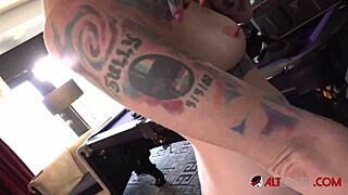 behind scenes tattooed slut sully savage skinny tits monster cock fun!