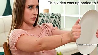 the young brunette struggled to ignore her topless stepmom's allure during their intimate lesbian encounter