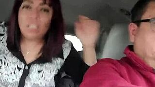 Wife fucked hard by stranger in backseat while husband drives our car