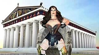 granny wonder woman gilf goddess spreads legs for missionary pounding and creampie closeup