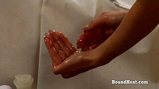 Sensual lesbian mistress trembles in orgasmic slave massage bliss