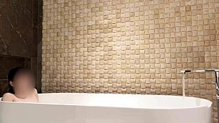 wanna join my bath time legs spread in luxury hotel?