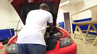 Blonde Begs BBC Mechanic to Pound Her Tight Pussy Hard for the Autobill Relief