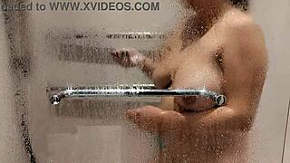 Caught her naked in the bathroom showering