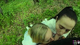amateur ffm threesome sloppy outdoor blowjobs and public fucking