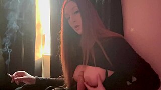 Artemisia Love's Seductive Dildo Solo While Smoking Fetish