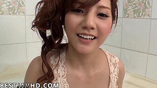 Rei Mizuna rides deepthroat JAV cumshot frenzy