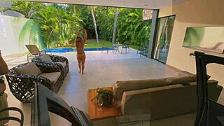 hey watch this horny tanned latina milf tease lick pussy doggystyle creampie ass