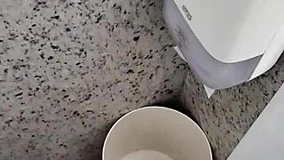 jerking small cock in public toilet