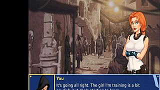 Orange Trainer Gropes Tits Ass in Wild Handjob Dance