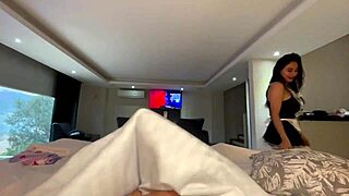 asian milf maid fucks boss pov and ditches condom