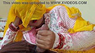 Desi maid gives dirty talk blowjob first time fuck