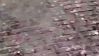 Chinese babe seduces two studs in stockings anal 3some