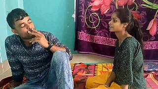 Desi boyfriend fucks hot girlfriends together muff diving anal