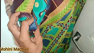 Hindi Dirty Audio: Store Stranger Fucks Shaved Pussy in Green Saree