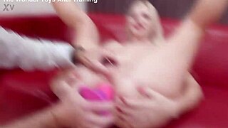 kitty li fists gaping ass on handmade impaler dildo homemade