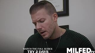 busty milf blonde in lingerie rubs my cock hard to seduce me fully 😍🍆