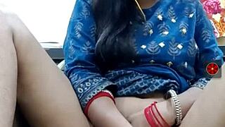 Slim sexy Indian girl moans during live hardcore pussy pounding session