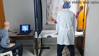 cuckold takes redhead wife for sneaky gyno ultrasound fuck