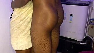 Ebony housegirl's quickie during wardrobe change