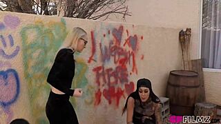 ashley wolf and crystal clark scissor lick pussies finger bubble butts in hardcore lesbian action