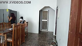 Submissive maid whore shakes fat ass for daddy