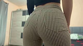 Big ass latina teen fingers wet pussy in tight pants!