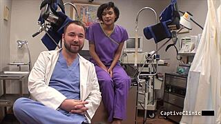 Jackie Banes Hooks Stranger for Latex Nurse Blowjob!