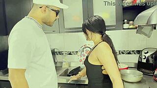 boss with small cock pays to fuck my wet pussy in kitchen?